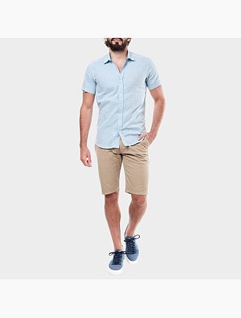 Chemise à manches courtes unie