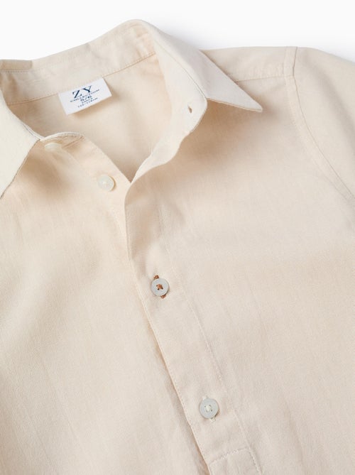 Chemise à Manches Courtes Unie en Coton - Kiabi