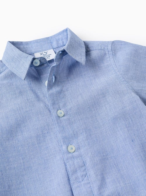 Chemise à Manches Courtes Unie en Coton - Kiabi