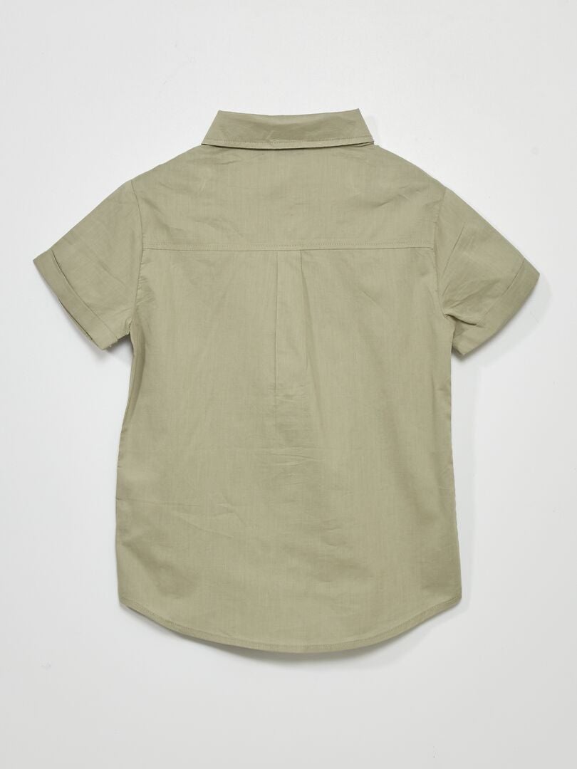 Chemise à manches courtes Vert gris - Kiabi
