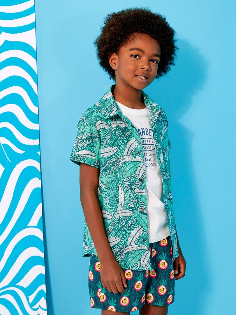 Chemise à manches courtes Vert - Kiabi