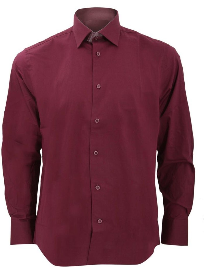 Chemise à manches longues - russell collection Bordeaux - Kiabi