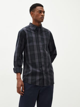 Chemise à manches longues à carreaux