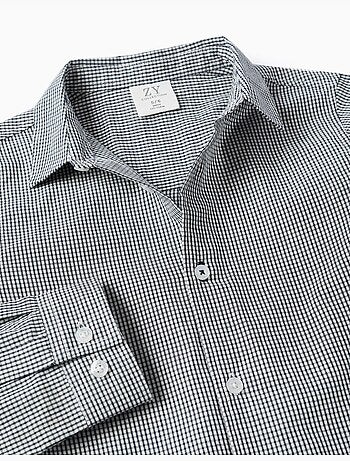 Chemise à manches longues à motif vichy