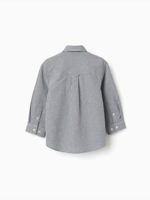 Chemise à manches longues à motif vichy - Kiabi