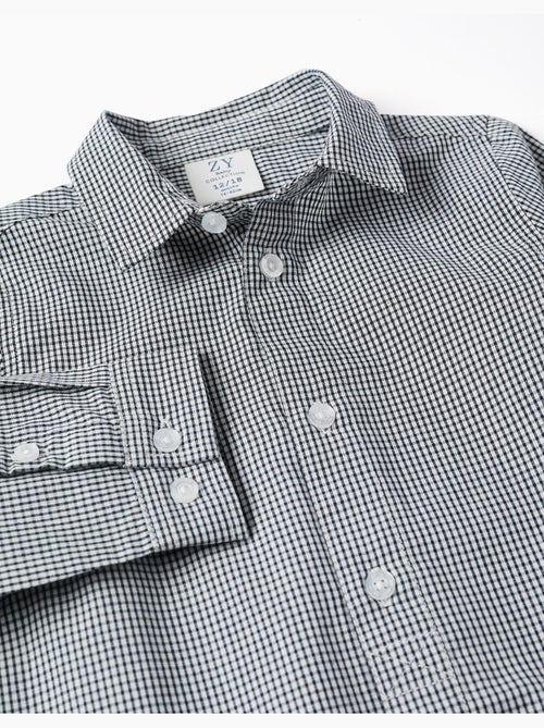 Chemise à manches longues à motif vichy - Kiabi