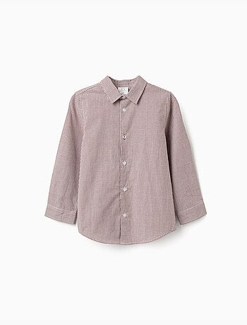 Chemise à manches longues à motif vichy