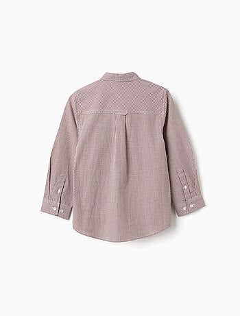 Chemise à manches longues à motif vichy