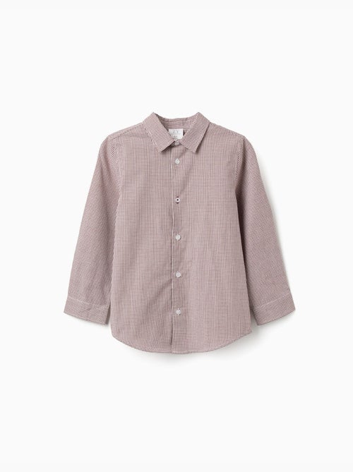 Chemise à manches longues à motif vichy - Kiabi