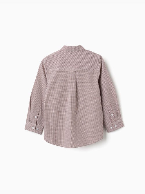 Chemise à manches longues à motif vichy - Kiabi