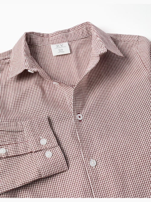 Chemise à manches longues à motif vichy - Kiabi