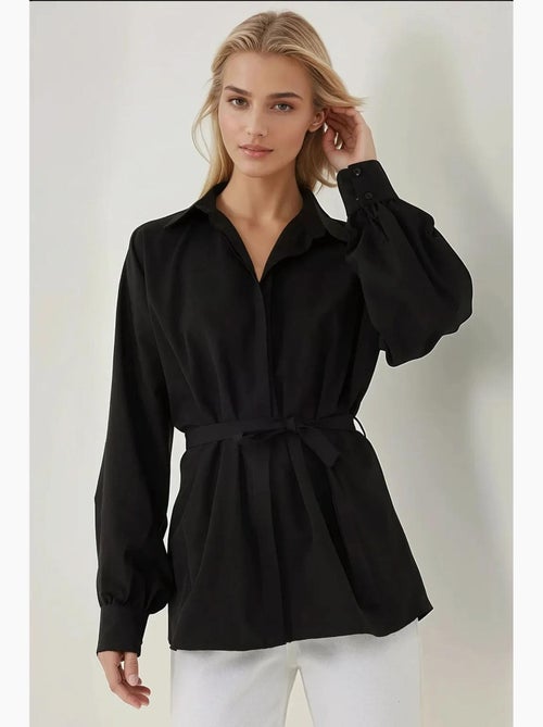 Chemise à manches longues avec détail noué hiccup - Kiabi