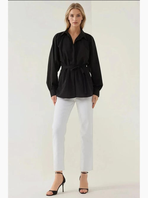 Chemise à manches longues avec détail noué hiccup - Kiabi