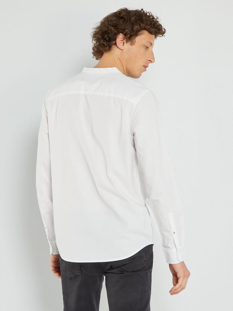 Chemise à manches longues blanc - Kiabi