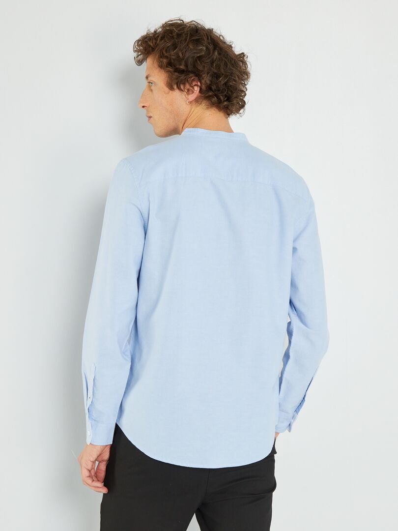 Chemise à manches longues Bleu - Kiabi