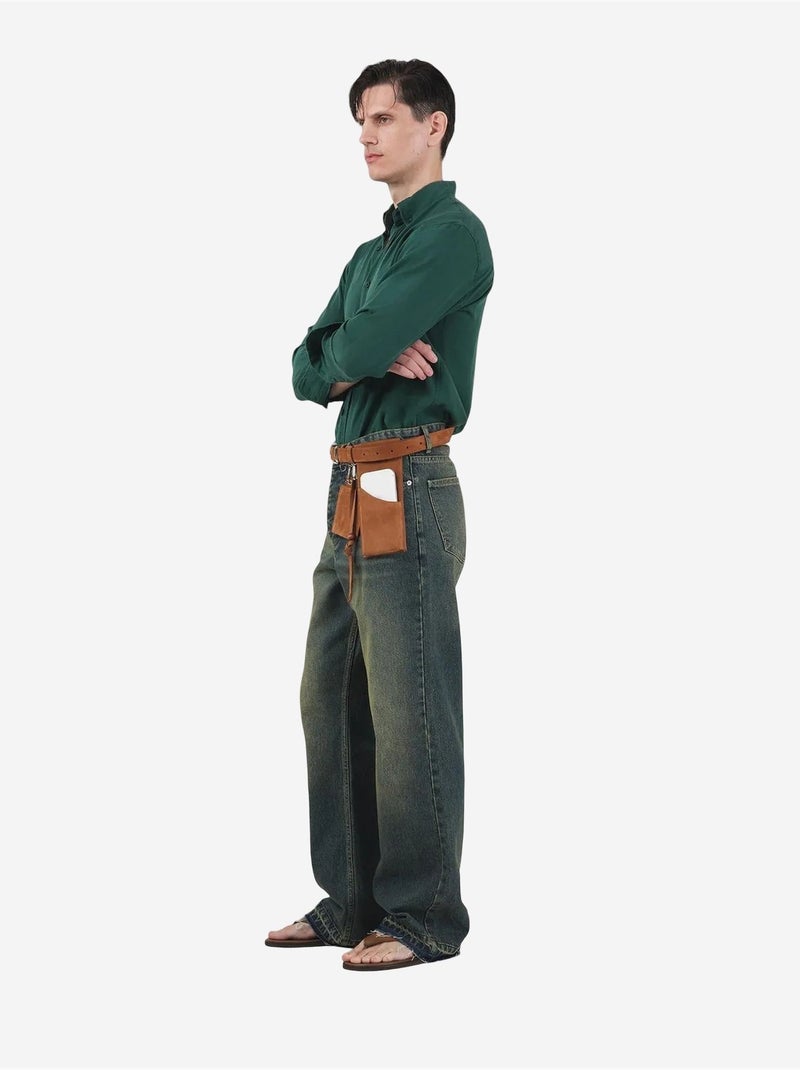 Chemise à manches longues boutonnée coupe classique pour homme giesto Vert - Kiabi