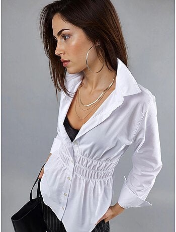 Chemise à manches longues boutonnée en popeline busem
