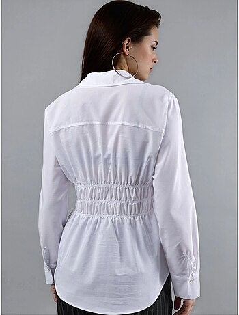 Chemise à manches longues boutonnée en popeline busem
