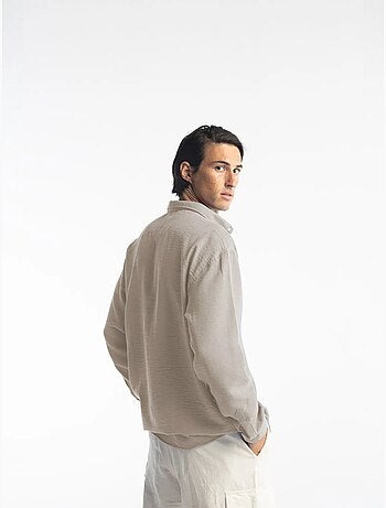 Chemise à manches longues boutonnée oversize giesto
