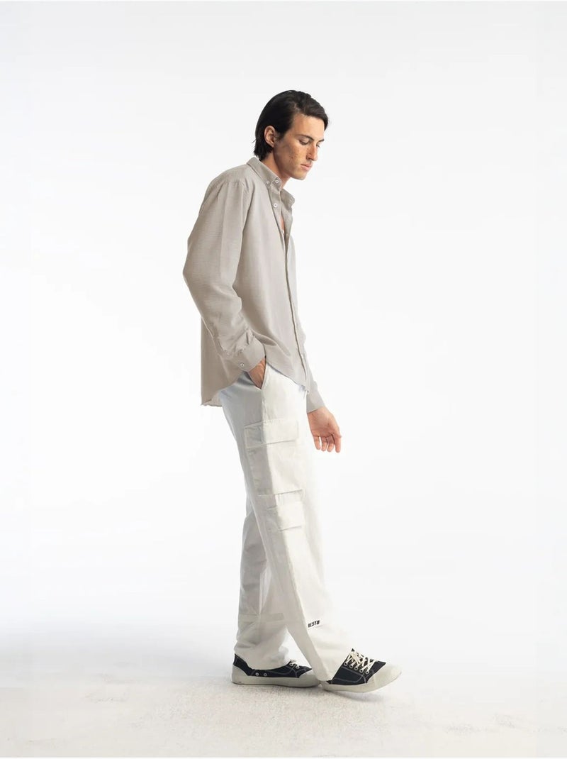 Chemise à manches longues boutonnée oversize giesto Beige argile - Kiabi