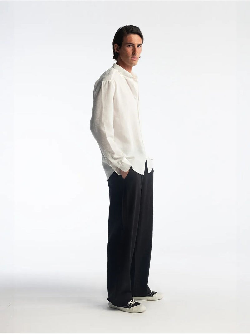Chemise à manches longues boutonnée oversize giesto Blanc - Kiabi