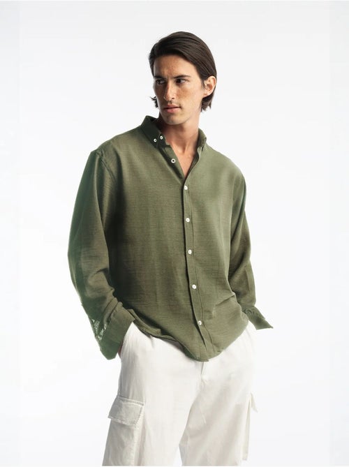 Chemise à manches longues boutonnée oversize giesto - Kiabi Chemise à manches longues boutonnée oversize giesto - Kiabi