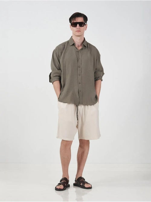 Chemise à manches longues boutonnée oversize giesto - Kiabi