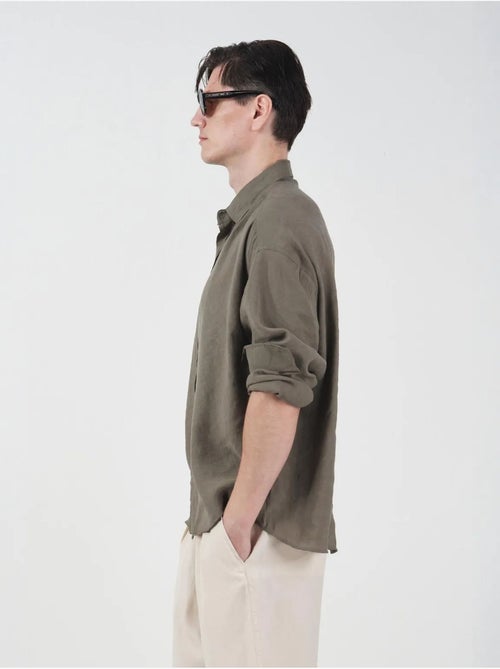 Chemise à manches longues boutonnée oversize giesto - Kiabi