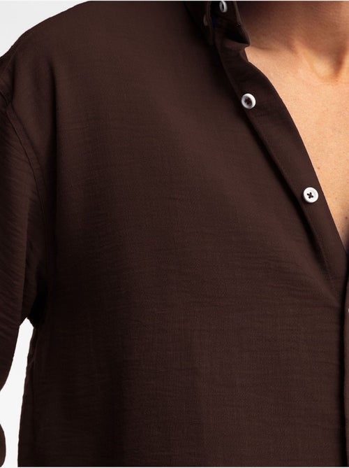 Chemise à manches longues boutonnée oversize giesto - Kiabi