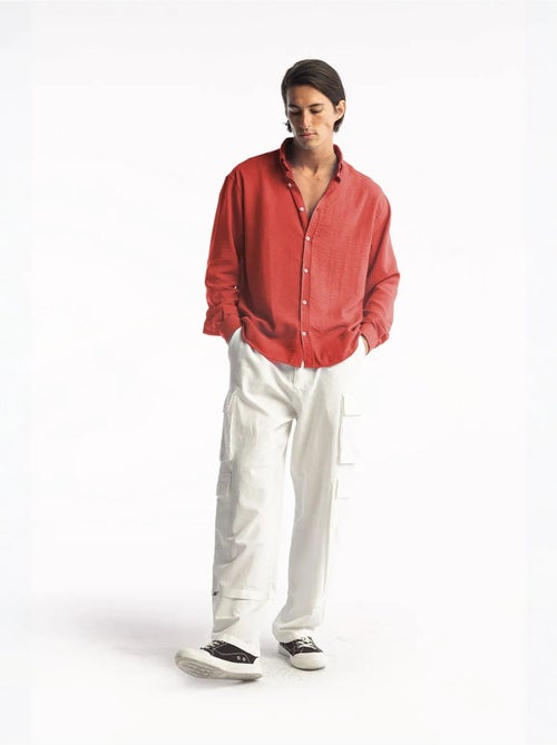 Chemise à manches longues boutonnée oversize giesto - Kiabi Chemise à manches longues boutonnée oversize giesto - Kiabi