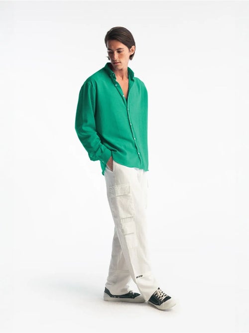Chemise à manches longues boutonnée oversize giesto - Kiabi Chemise à manches longues boutonnée oversize giesto - Kiabi