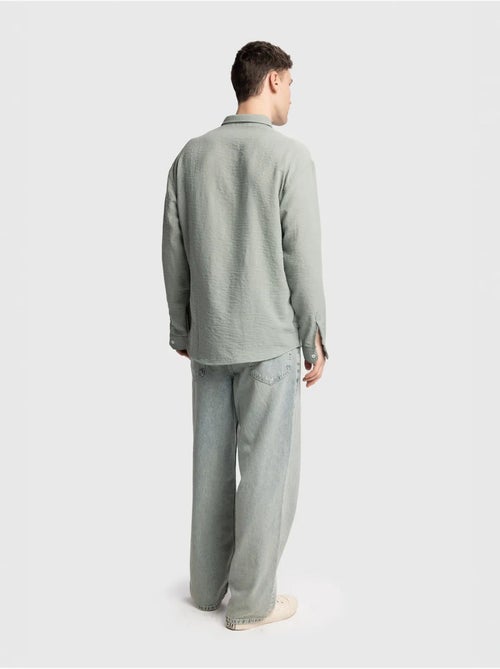 Chemise à manches longues boutonnée oversize giesto - Kiabi Chemise à manches longues boutonnée oversize giesto - Kiabi