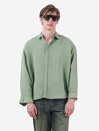 Chemise à manches longues boutonnée rayée pour homme giesto