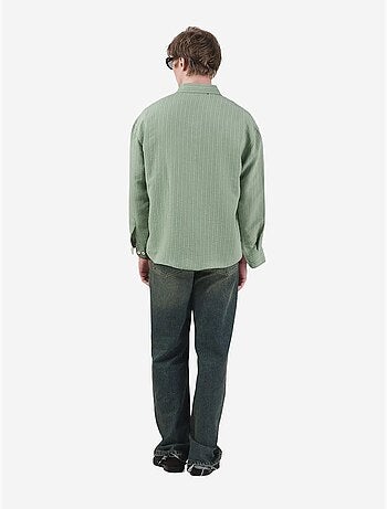 Chemise à manches longues boutonnée rayée pour homme giesto