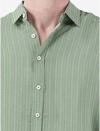 Chemise à manches longues boutonnée rayée pour homme giesto