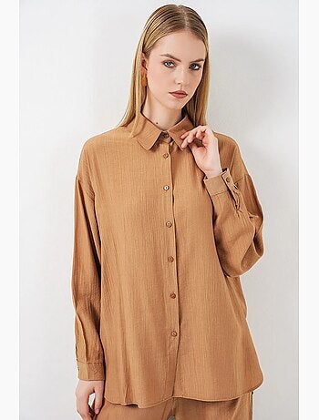 Chemise à manches longues boutonnée texturée bdart