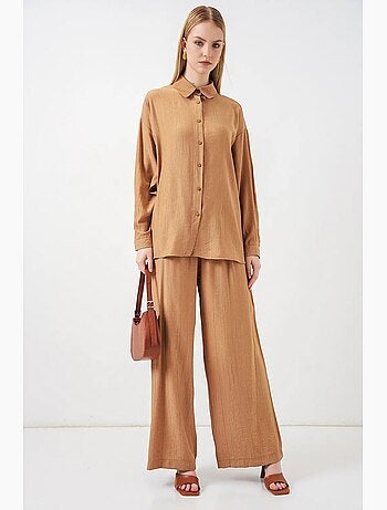 Chemise à manches longues boutonnée texturée bdart