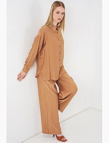 Chemise à manches longues boutonnée texturée bdart