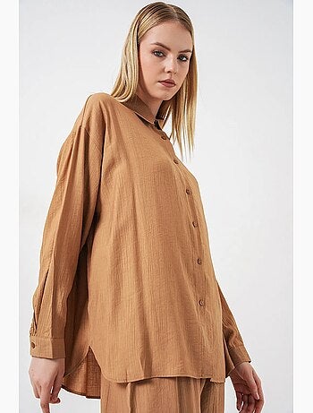 Chemise à manches longues boutonnée texturée bdart