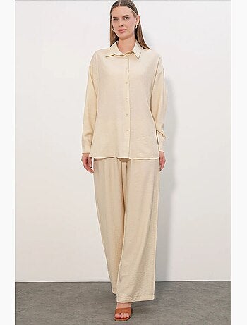 Chemise à manches longues boutonnée texturée bdart