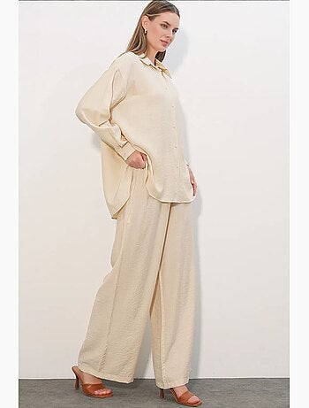 Chemise à manches longues boutonnée texturée bdart