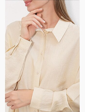 Chemise à manches longues boutonnée texturée bdart