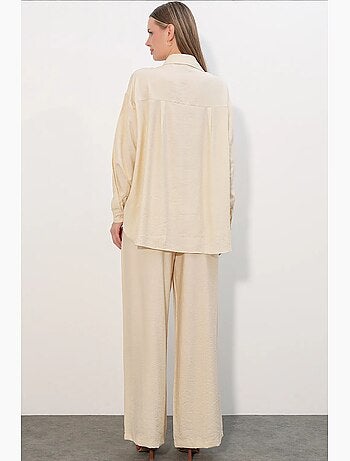 Chemise à manches longues boutonnée texturée bdart