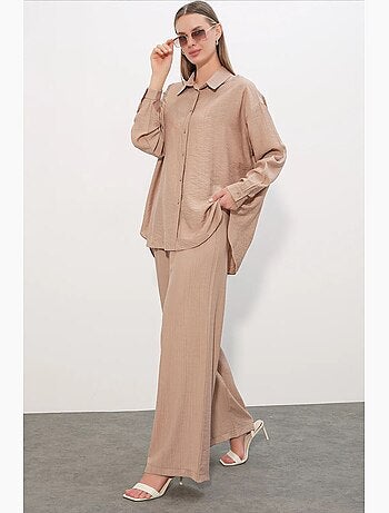 Chemise à manches longues boutonnée texturée bdart
