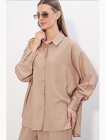 Chemise à manches longues boutonnée texturée bdart