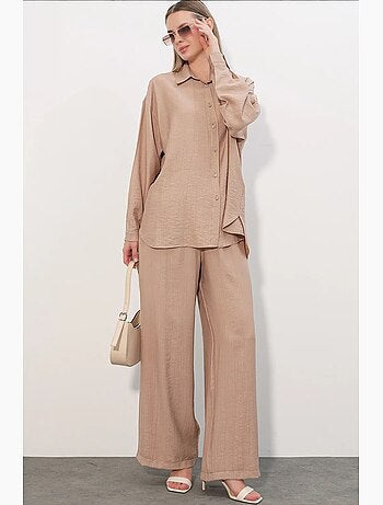 Chemise à manches longues boutonnée texturée bdart