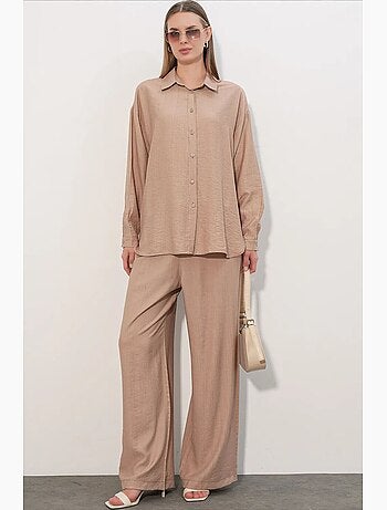 Chemise à manches longues boutonnée texturée bdart
