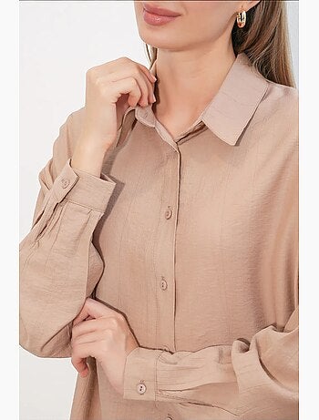 Chemise à manches longues boutonnée texturée bdart