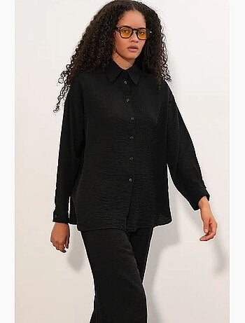 Chemise à manches longues boutonnée texturée bdart