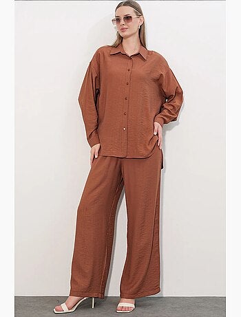 Chemise à manches longues boutonnée texturée bdart